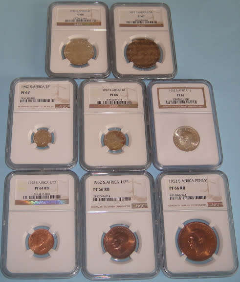 Union of South Africa : Short Proof Set of 1952 (NGC graded)