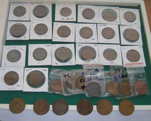 Union of South Africa : Collection of 34 Pennies from 1923 to 1960 (including some probable proofs)