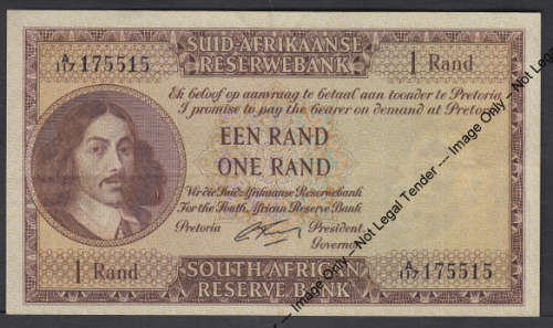 Republic of South Africa : G Rissik A117  Een Rand // One Rand : 1962