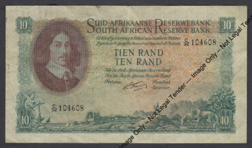 Republic of South Africa : G Rissik C32 Tien Rand // Ten Rand : 1962