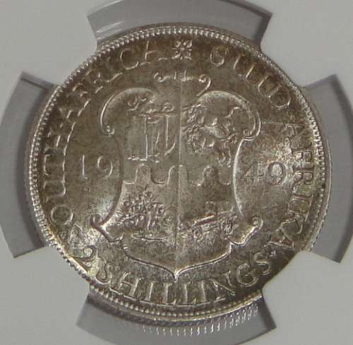 Union of South Africa: Two-Shillings (2/-) of 1949 : NGC graded MS 62