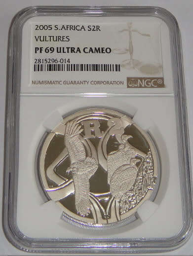 Proof Silver R2 Crown of 2005 (Vultures) : NGC graded PF69 Ultra Cameo