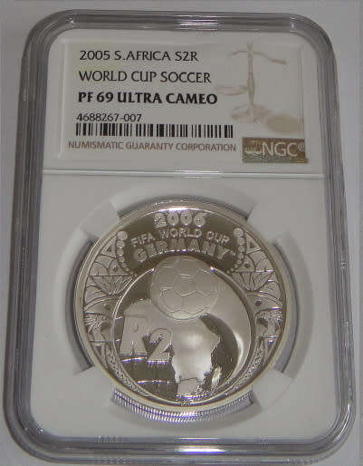 Proof Silver R2 Crown of 2005 (World Cup Soccer) : NGC graded PF69 Ultra Cameo