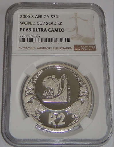 Proof Silver R2 Crown of 2006 (World Cup Soccer) : NGC graded PF69 Ultra Cameo