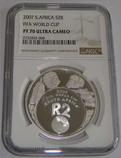 Proof Silver R2 Crown of 2007 (FIFA World Cup) : NGC graded PF70 Ultra Cameo