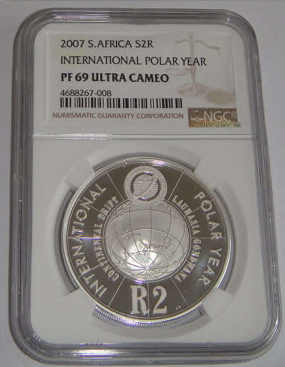 Proof Silver R2 Crown of 2007 (International Polar Year) : NGC graded PF69 Ultra Cameo