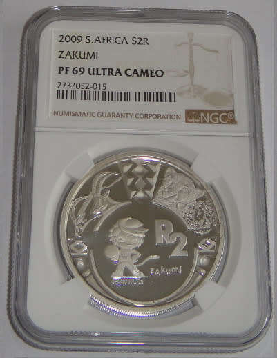 Proof Silver R2 Crown of 2009 (Zakumi) : NGC graded PF69 Ultra Cameo
