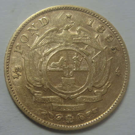 Paul Kruger ZAR : GOLD Half Pond of 1895
