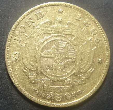 Paul Kruger ZAR : Gold Half Pond of 1894