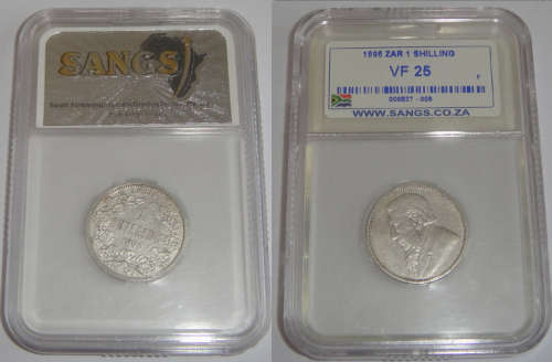Paul Kruger (ZAR) : Shilling (1/-) of 1896 : Sangs graded VF 25