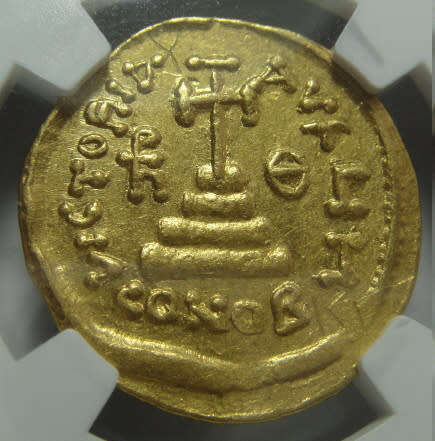 Ancient Byzantine Empire: Heraclius (AD 610--641): GOLD Solidus: NGC graded Extremely Fine