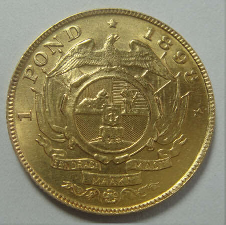 Paul Kruger ZAR : GOLD POND of 1898 (High Grade)