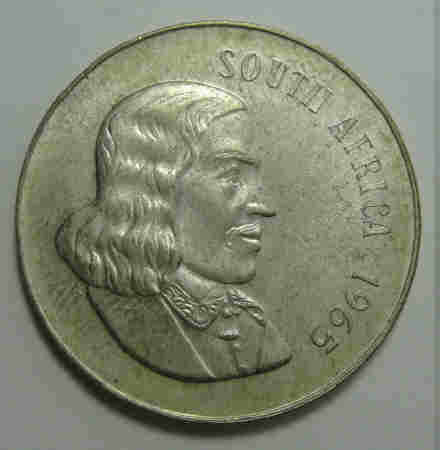Republic of South Africa: Silver R1 of 1965 (English) Four Available, Bid per Coin