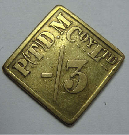 Premier Transvaal Diamond Co Ltd 3d Token (Hern Number 450l)