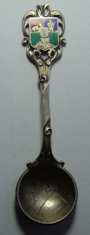 Paul Kruger Sugar Spoon (1894 2-Shillings) with Transvaal (ZAR) Coat of Arms