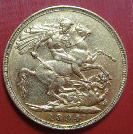 Australia (Melbourne Mint): GOLD Sovereign (£1) of Queen Victoria of 1894