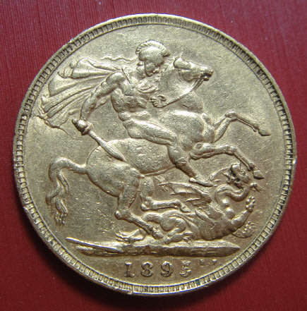 Great Britain: GOLD Sovereign (£1) of Queen Victoria of 1895