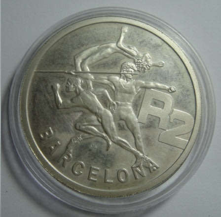 Republic of South Africa: Silver Proof R2 Crown of 1992 (Barcelona Olympics)