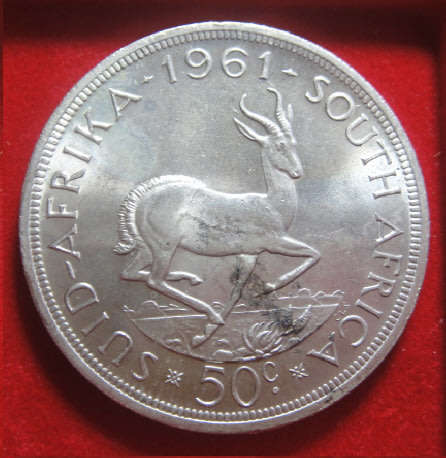 Republic  of South Africa: High Grade Silver Crown (50c) of 1961