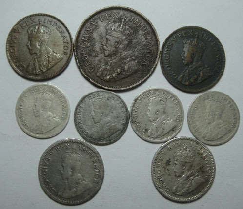 Union of South Africa: Collection of King George V Coins