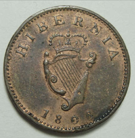 Lustrous : Ireland: King George III : Farthing of 1806