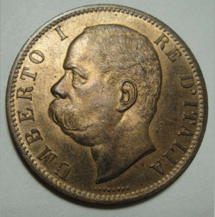 Lustrous : Italy, Unberto I : 10 Centesimi of 1894