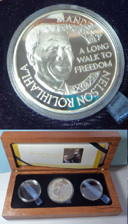 Mint of Norway: Nelson Mandela & FW de Klerk Peace Prize: Silver 1 Oz Medal (2 available)