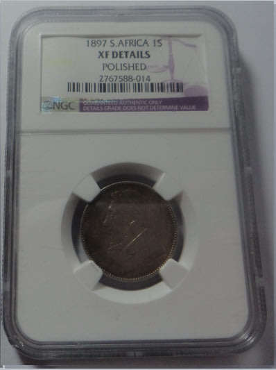 Paul Kruger ZAR: Shilling (1/-) of 1897: NGC Graded XF Details