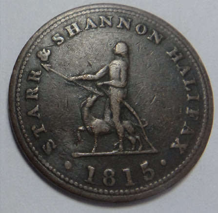 Canada, Nova Scotia, Star & Shannon (Halifax) Half Penny Token of 1815