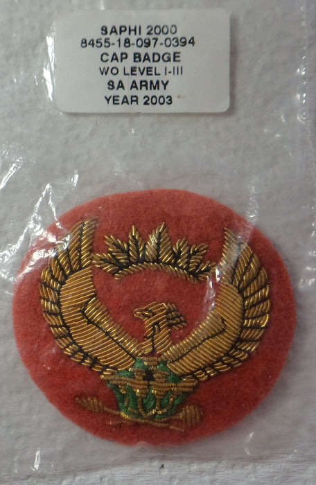 South African National Defence Force Cloth Cap Badge Collection: Badge 4 of 5