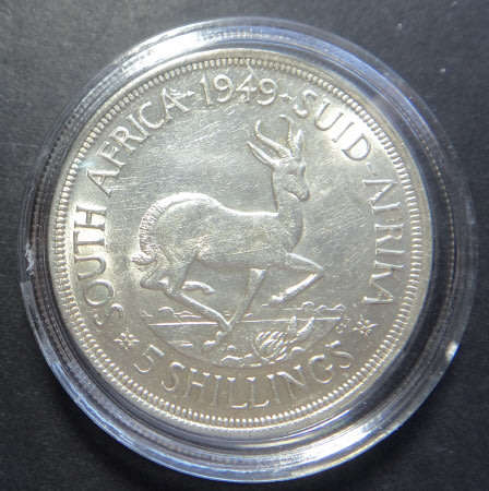 Union of South Africa: Crown (Silver 5/-) of 1949