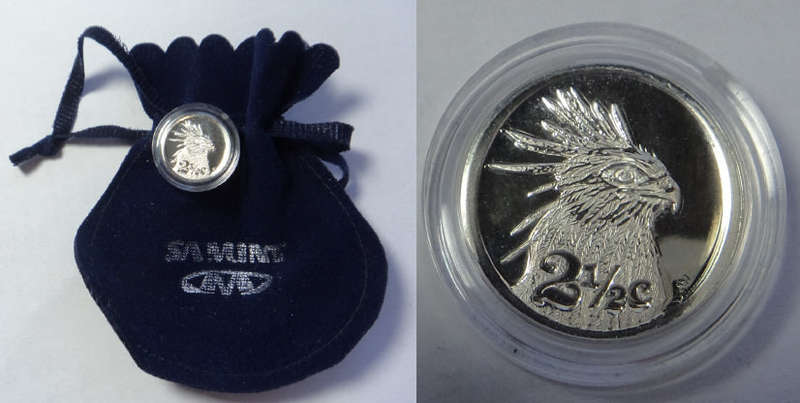 Republic of South Africa: Proof Silver Tickey of 2006 (Secretary Bird)