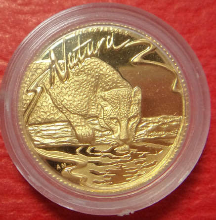 Republic of South Africa: Proof GOLD 1/10 NATURA of 1998 (The Leopard)