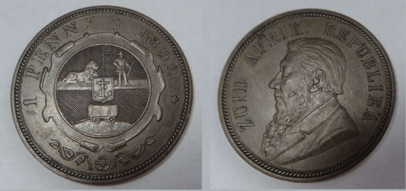 Old Copper // Bronze Coin Collection: ZAR Paul Kruger Penny 1892