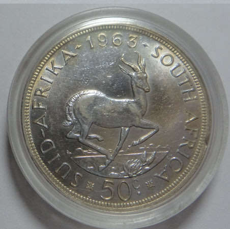 Republic of South Africa: Crown (Silver 50c) of 1963 (Proof Like?)