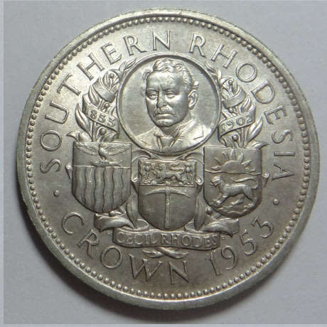 Southern Rhodesia: 5-Shillings (Rhodes Crown) of 1953 (High Grade)