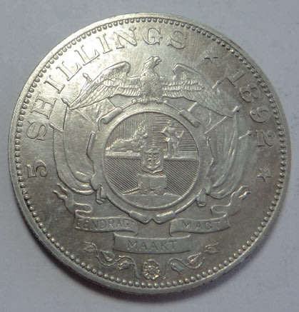 Paul Kruger ZAR: Crown (5/- Single Shaft) of 1892 (High Grade)