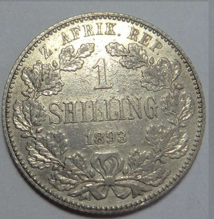 Paul Kruger ZAR : Shilling (1/-) of 1893 (Higher Grade)