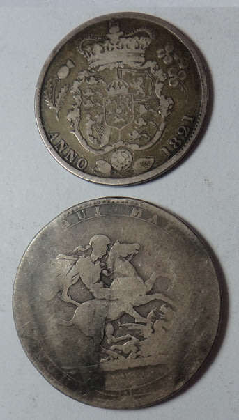 Great Britain: King George IIII Half Crown and King George III Crown