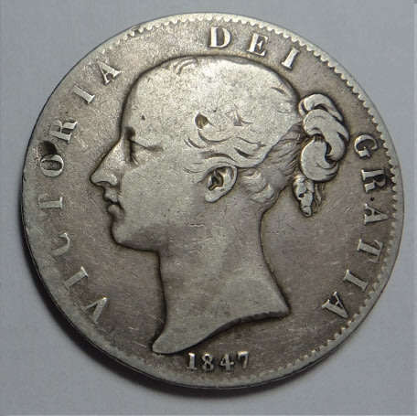 Great Britain: Silver Crown (5/-) of Queen Victoria of 1847