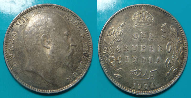 British-India: Edwardian Silver Rupee of 1904