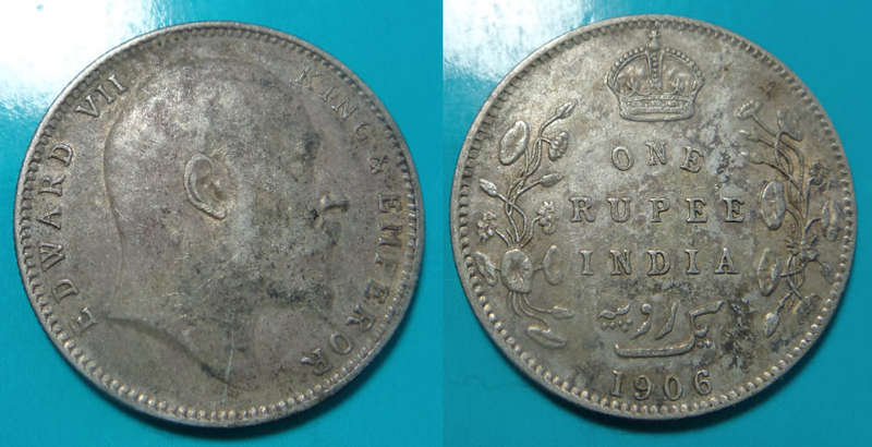 British-India: Edwardian Silver Rupee of 1906