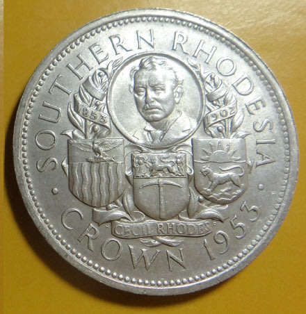 Southern Rhodesia: Rhodes Centenary Silver Crown (5-Shillings) of 1953