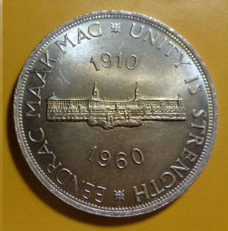 Union of South Africa: Silver Crown (5-Shillings) of 1960 (Mint State)