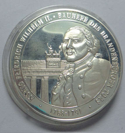Germany: Brandenburg Gate 200th Anniversary (1791-1991) Pure Silver Medallion