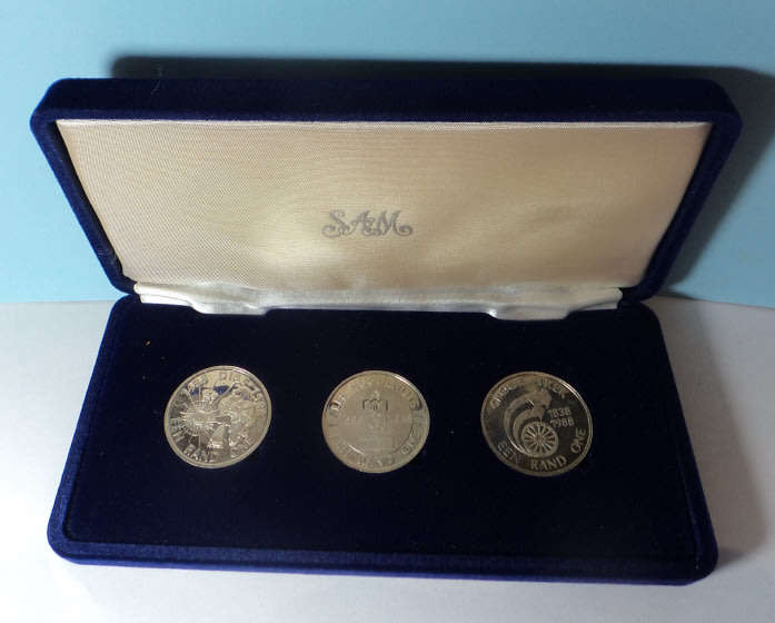 Republic of South Africa: 1988 R1 Silver Proof Set (Diaz, Huguenots and Great Trek)