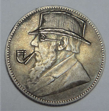 Anglo Boer War Trench Art: Paul Kruger Pipe & Hat (and Glasses!) Shilling of 1892