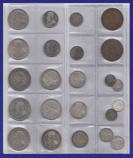 Paul Kruger ZAR: Collection of Bronze and Silver Coins (1892-1898)