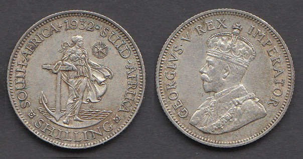 King George V Silver Shilling : South Africa 1932