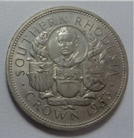 Southern Rhodesia: Commemorative Rhodes Silver Crown of 1953